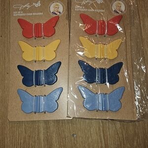 Dollcake Butterfly Corn Holders - Red, Yellow, Blue